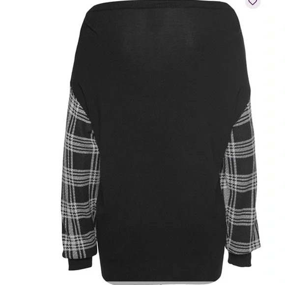 Long Plaid Sleeve Sweater brand new size 8-10 - Picture 3 of 6